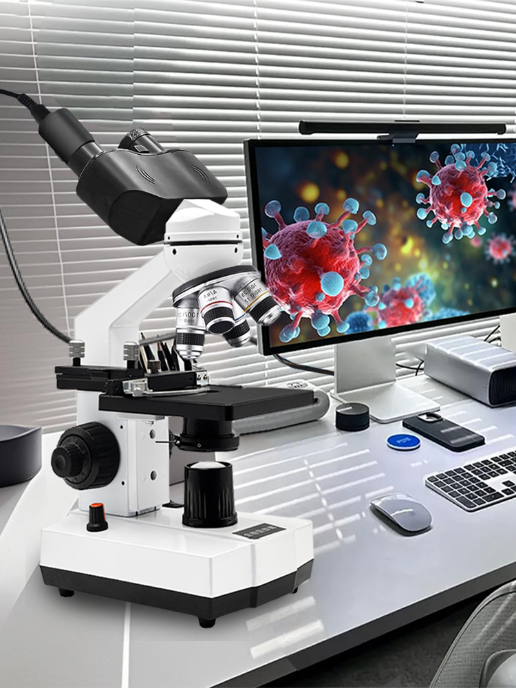 Microscope Compound 40X - Professional LED Binocular Microscope 40X-2500X, Abbe