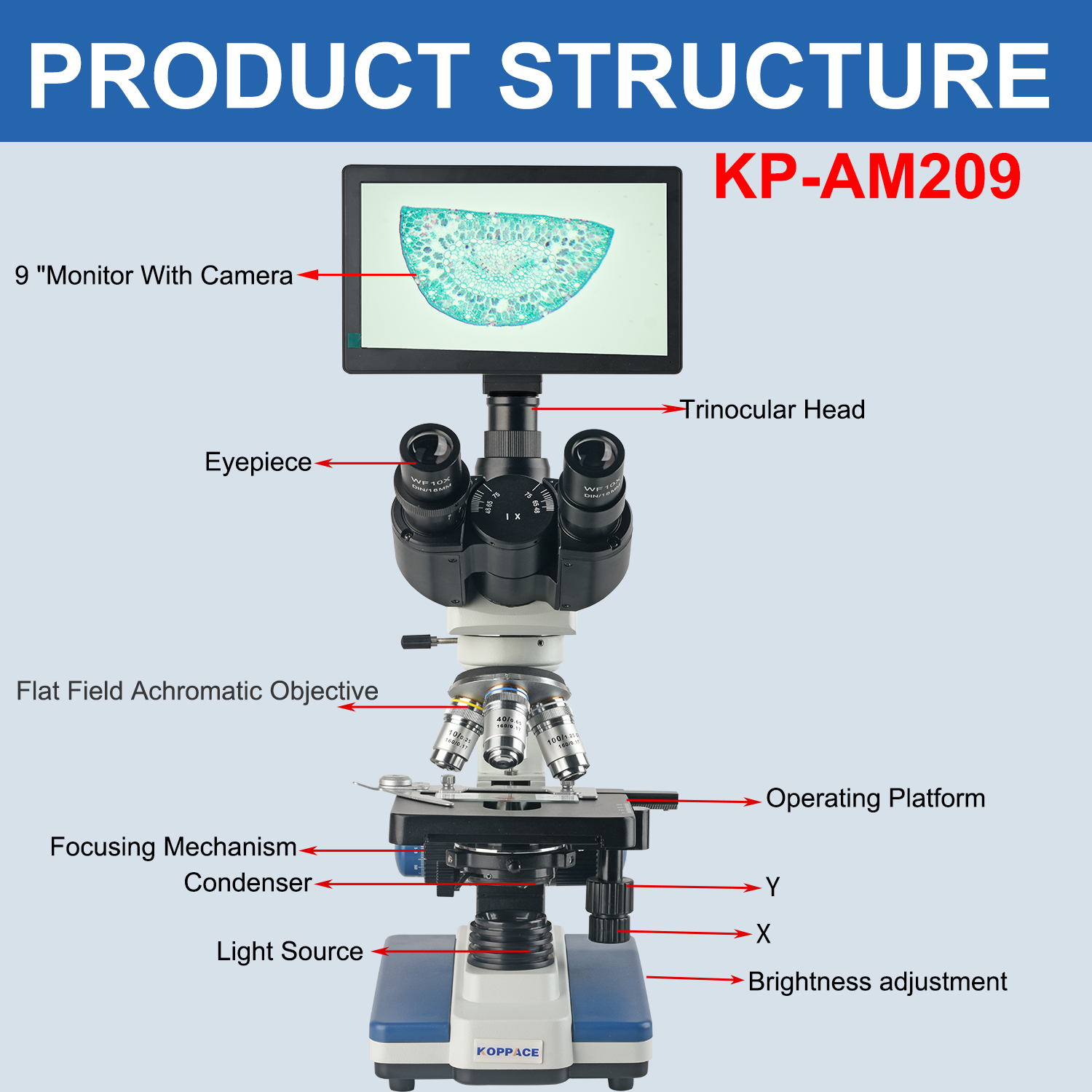 KOPPACE 40X-2500X Electron Com - Microscope Compound 40X avaliação e preço
