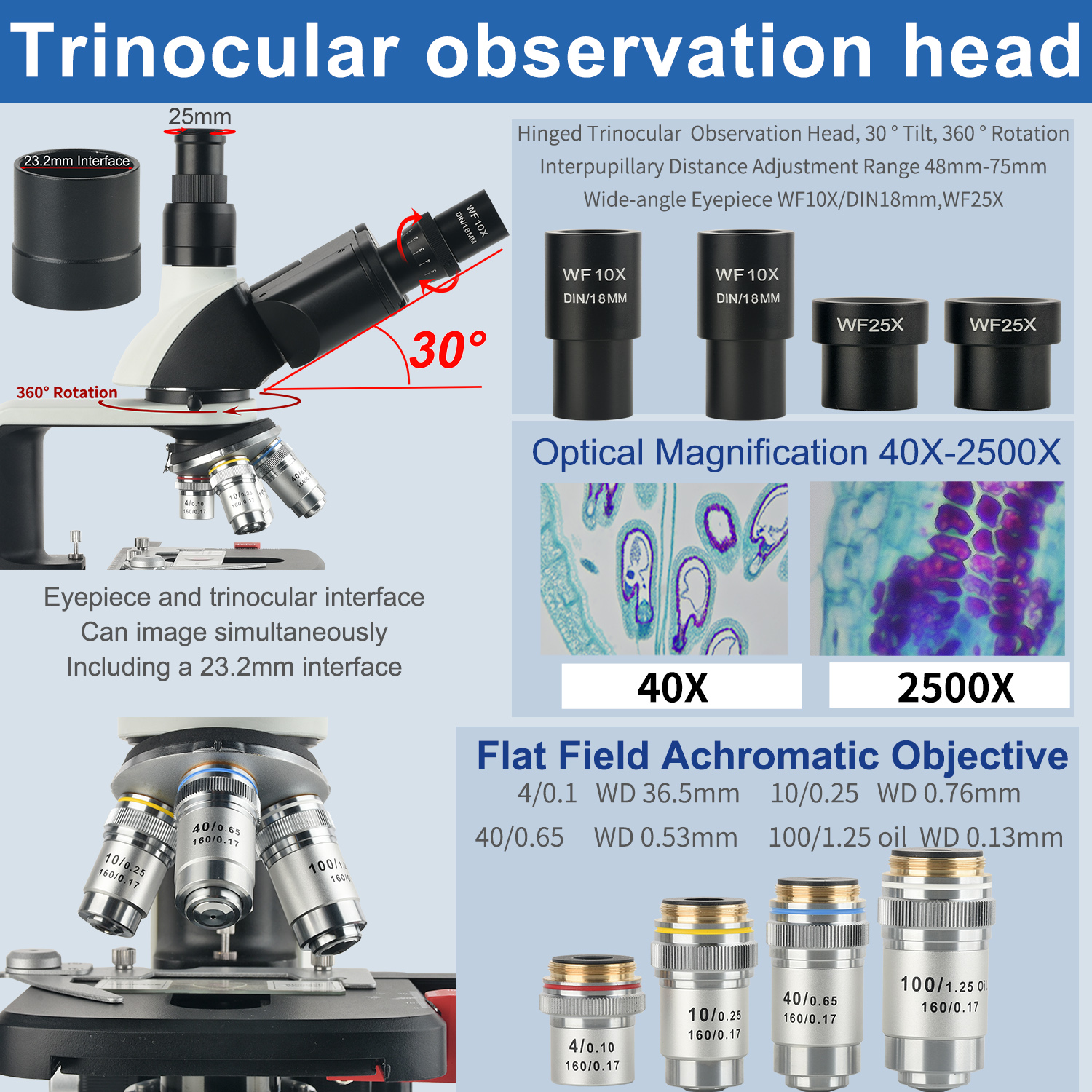 KOPPACE 40X-2500X Electron Com - Microscope Compound 40X avaliação e preço
