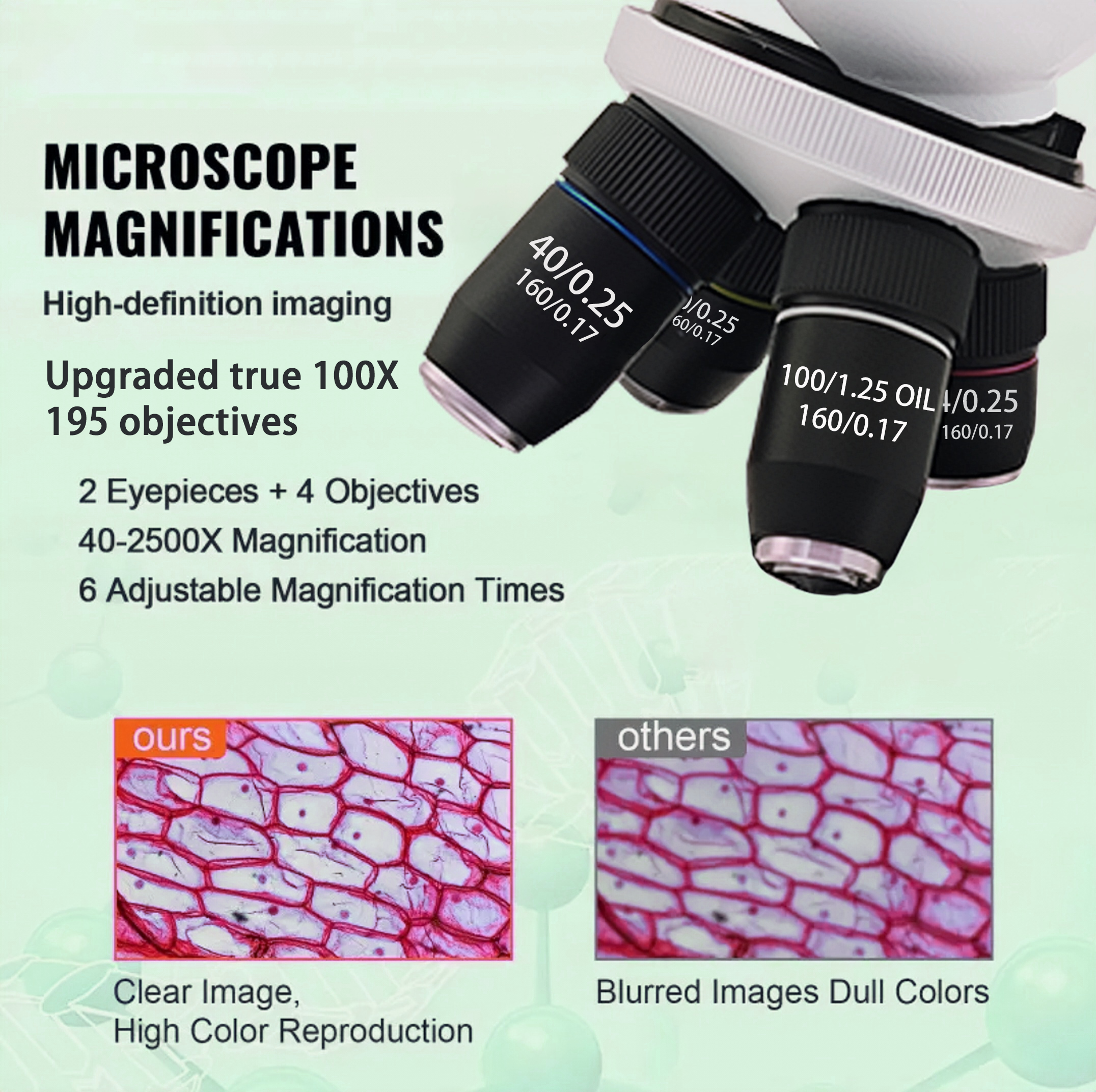 40X-2500X Professional Binocul - Microscope Compound 40X avaliação e preço