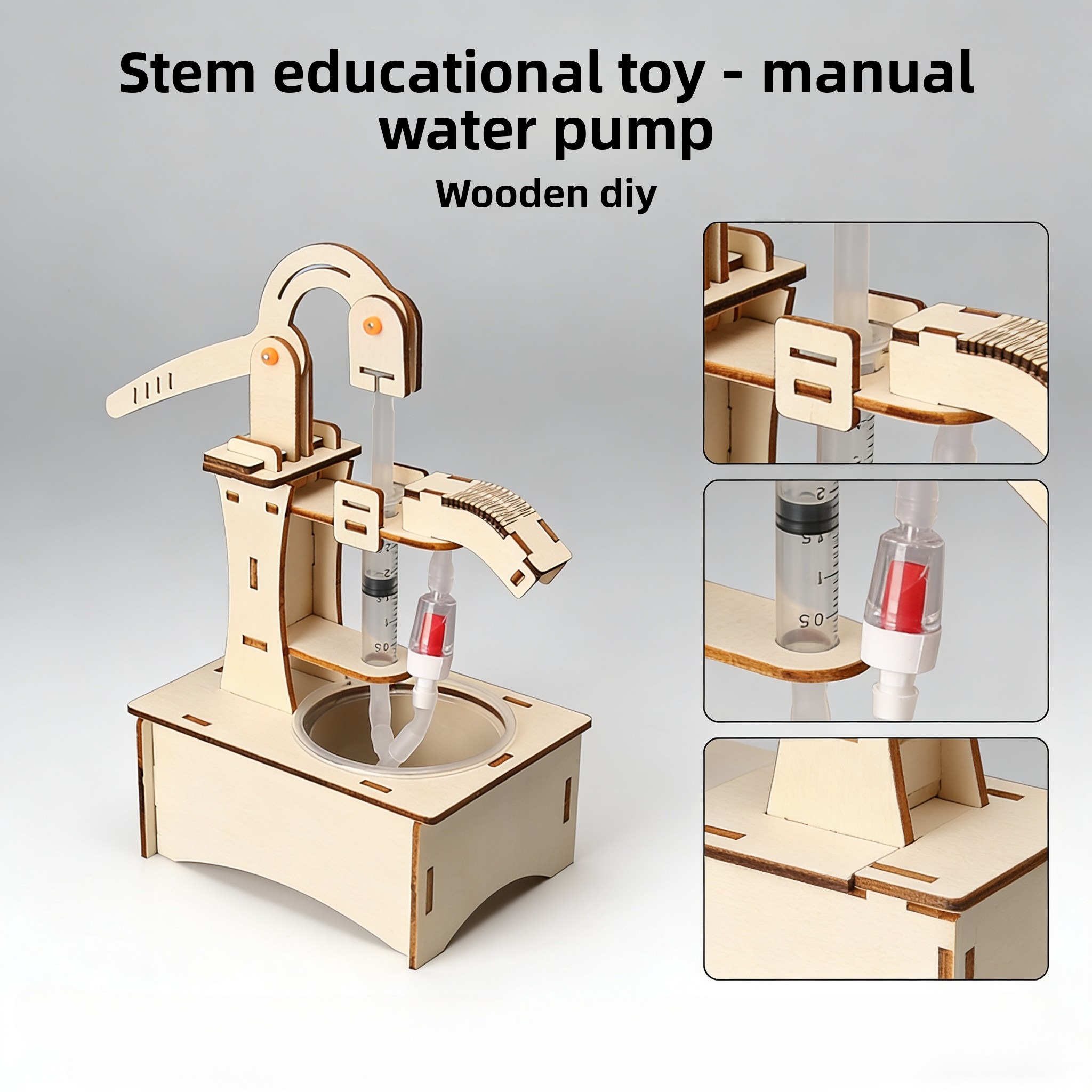 Wooden DIY Hand Pump Well Mode - Science Max avaliação e preço